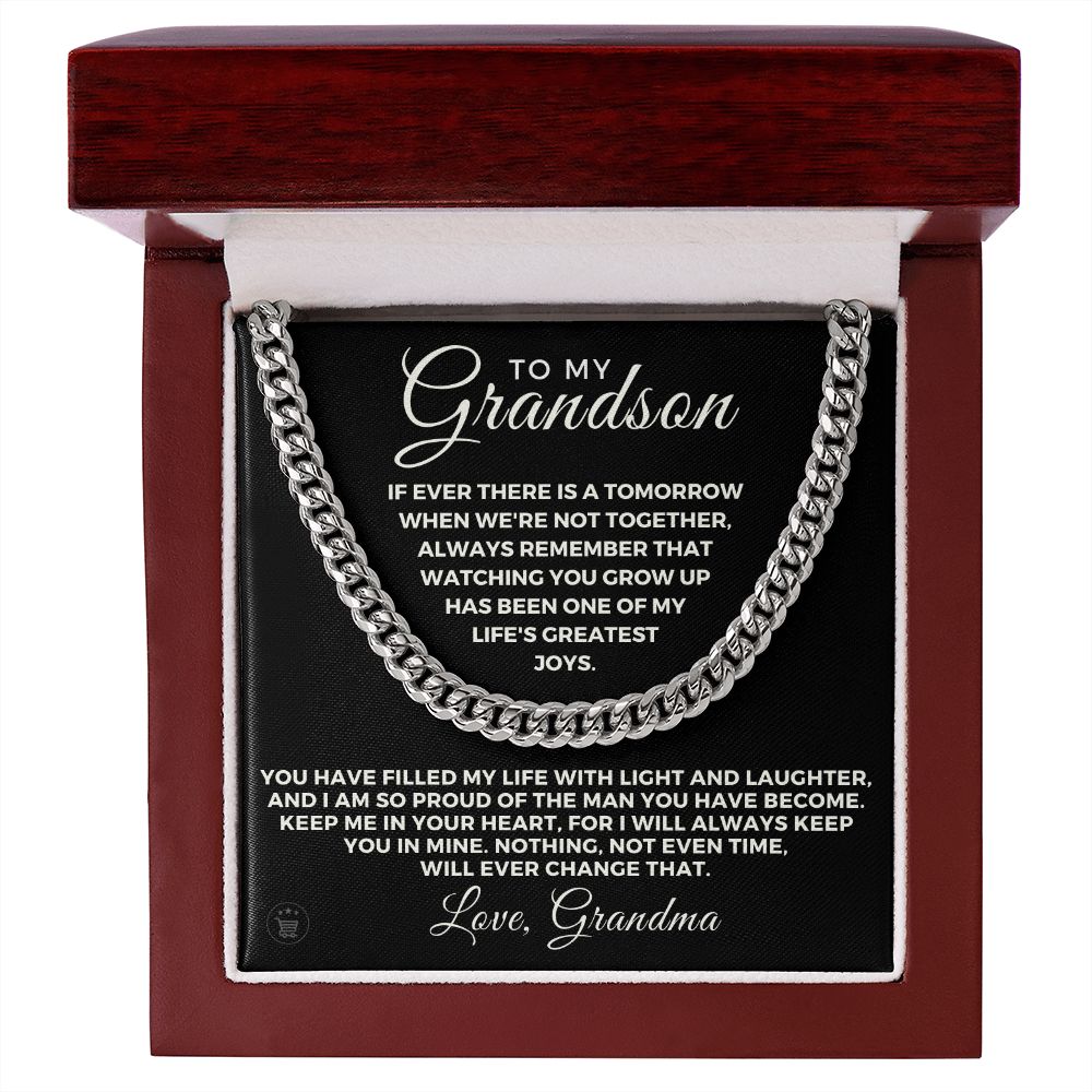 Grandson Gift from Grandma | In Your Heart Cuban Link Chain 0618T5