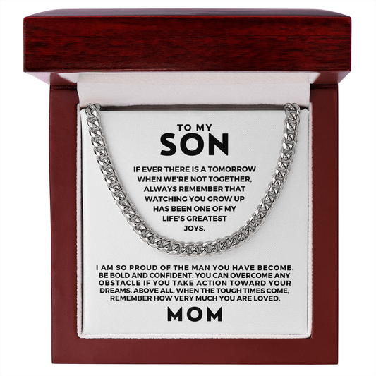 Gift for Adult Son From Mom | So Proud Cuban Link Chain 0594T2
