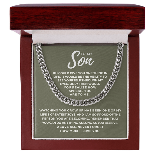 Gift for Adult Son From Mom | Special Cuban Link Chain 0593T8