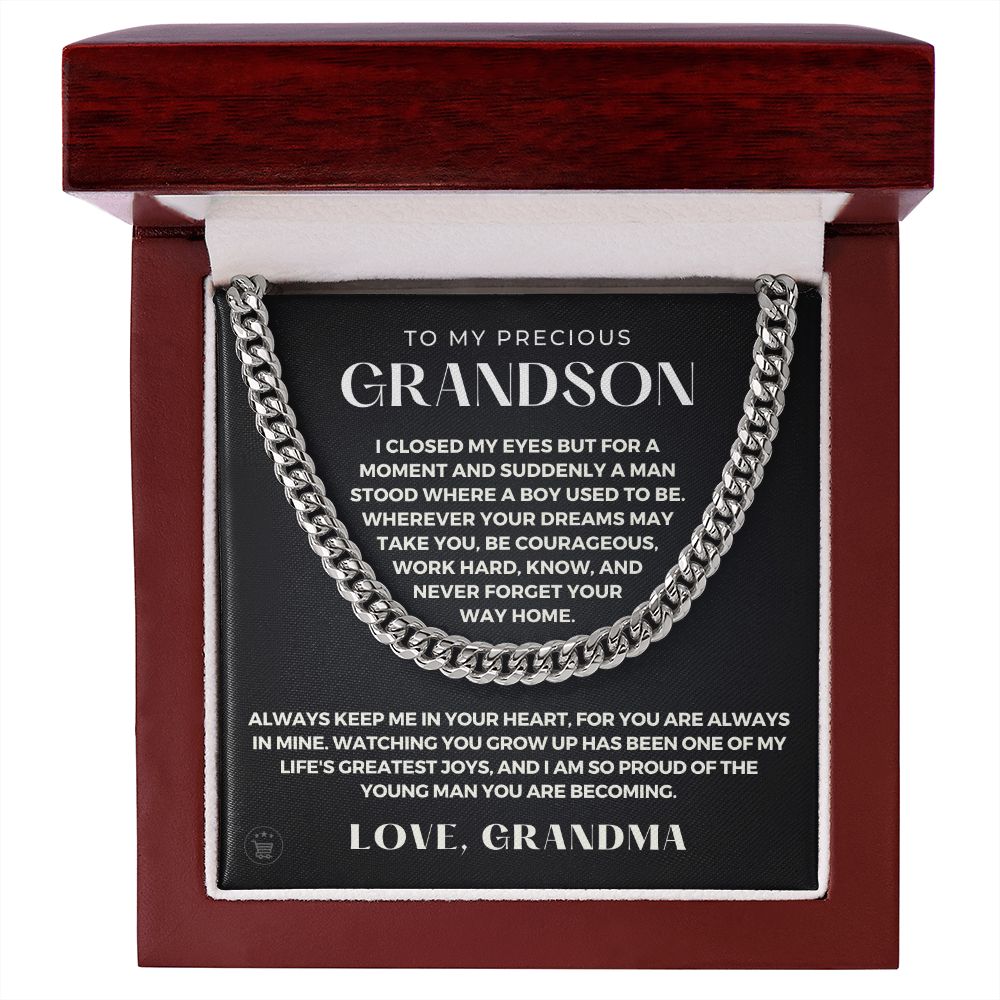Grandson Gift from Grandma | Your Way Home Cuban Link Chain 0613T4