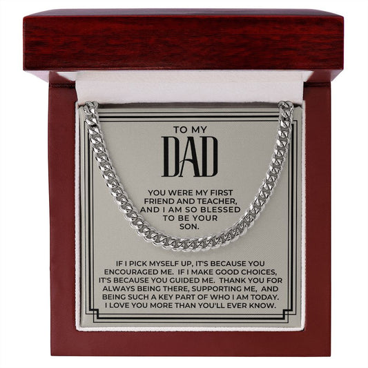 Gift For Dad From Son | Because Of You Cuban Link Chain 0330T10