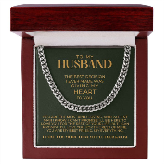 Gift For Husband | Promise Cuban Link Chain 0692T13