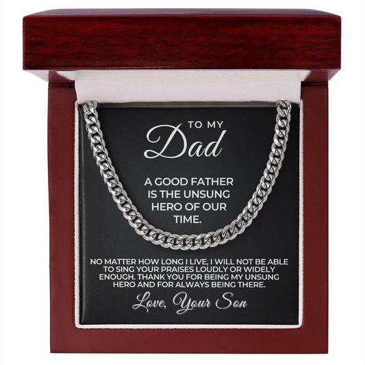 Gift For Dad | My Hero Cuban Link Chain 0663T4