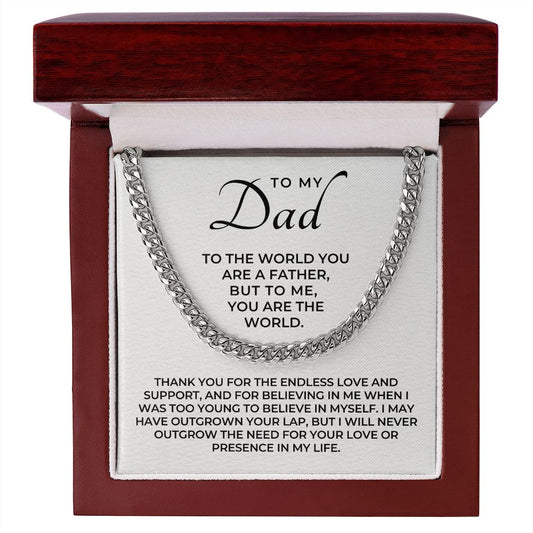 Gift For Dad | My World Cuban Link Chain 0664T1