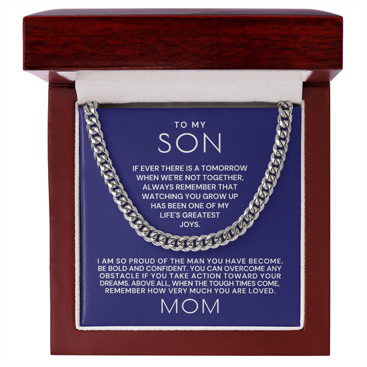 Gift for Adult Son From Mom | So Proud Cuban Link Chain 0594T15