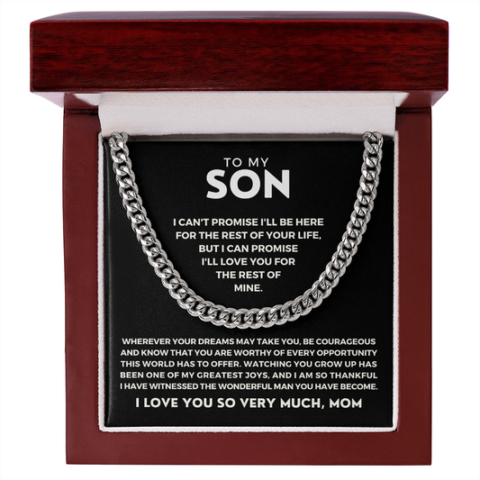 Gift for Adult Son From Mom | Greatest Joys Cuban Link Chain 0595T5