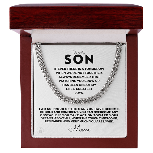 Gift for Adult Son From Mom | So Proud Cuban Link Chain 0594T3