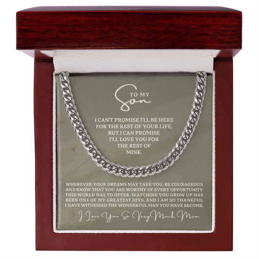 Gift for Adult Son From Mom | Greatest Joys Cuban Link Chain 0595T11
