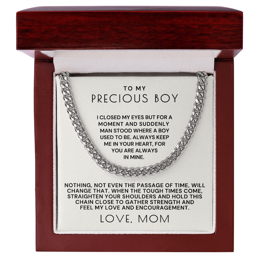Gift for Adult Son From Mom | In Your Heart Cuban Link Chain 0596T16