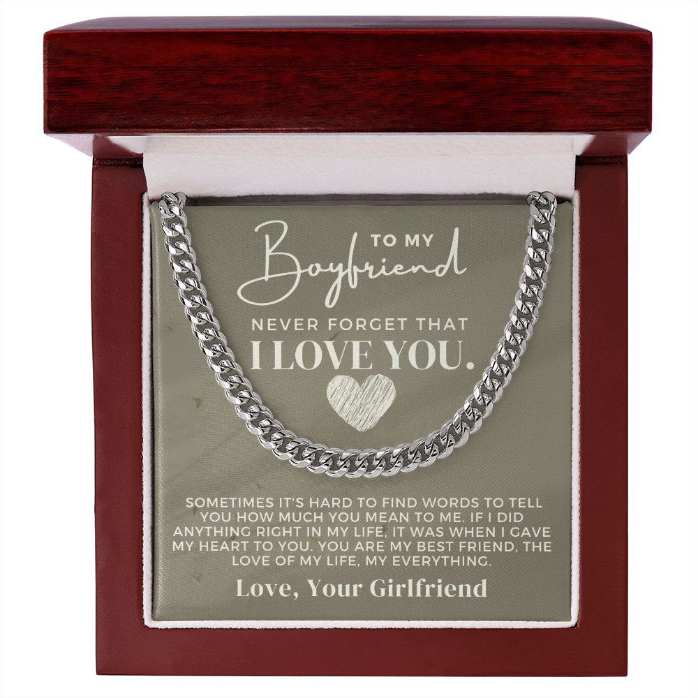 Gift For Boyfriend | Love Of My Life Cuban Link Chain 0770T8C