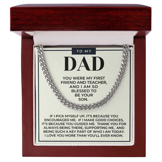 Gift For Dad From Son | Because Of You Cuban Link Chain 0330T11