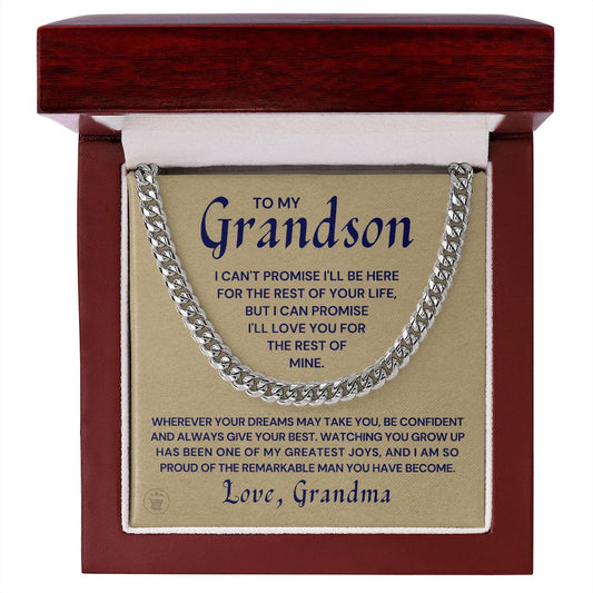 Grandson Gift from Grandma | So Proud Cuban Link Chain 0615T9