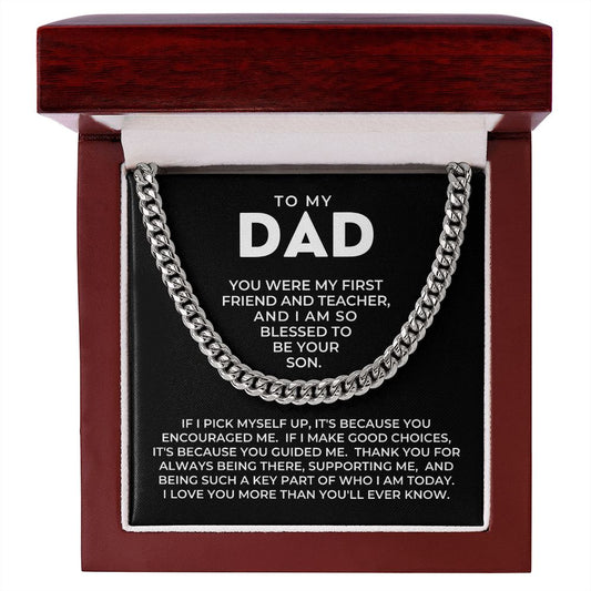 Gift For Dad From Son | Because Of You Cuban Link Chain 0330T2