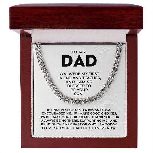 Gift For Dad From Son | Because Of You Cuban Link Chain 0330T1