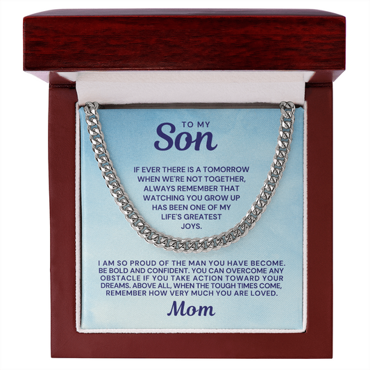 Gift for Adult Son From Mom | So Proud Cuban Link Chain 0594T10
