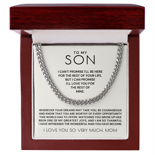 Gift for Adult Son From Mom | Greatest Joys Cuban Link Chain 0595T16