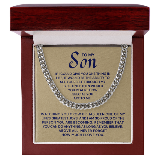 Gift for Adult Son From Mom | Special Cuban Link Chain 0593T9