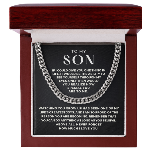 Gift for Adult Son From Mom | Special Cuban Link Chain 0593T4