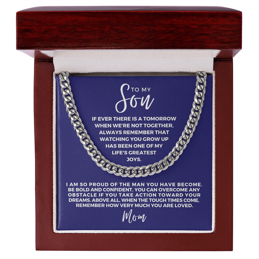 Gift for Adult Son From Mom | So Proud Cuban Link Chain 0594T6