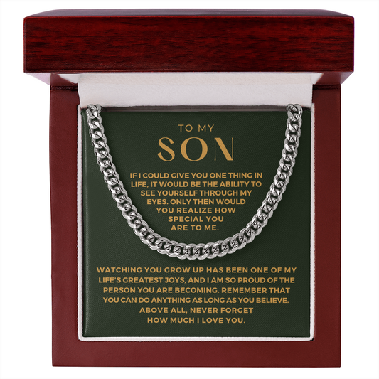 Gift for Adult Son From Mom | Special Cuban Link Chain 0593T14