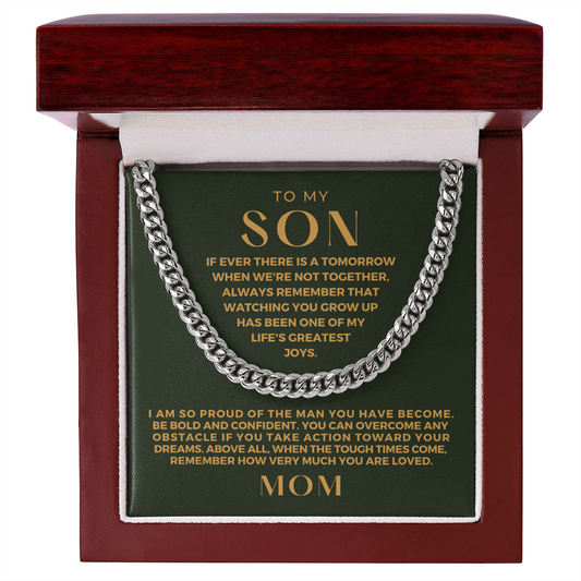 Gift for Adult Son From Mom | So Proud Cuban Link Chain 0594T14