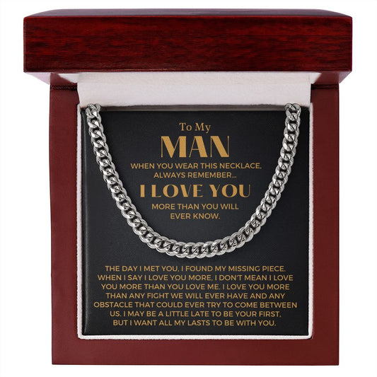 Soulmate Gift | To My Man Cuban Link Chain 0729T6C