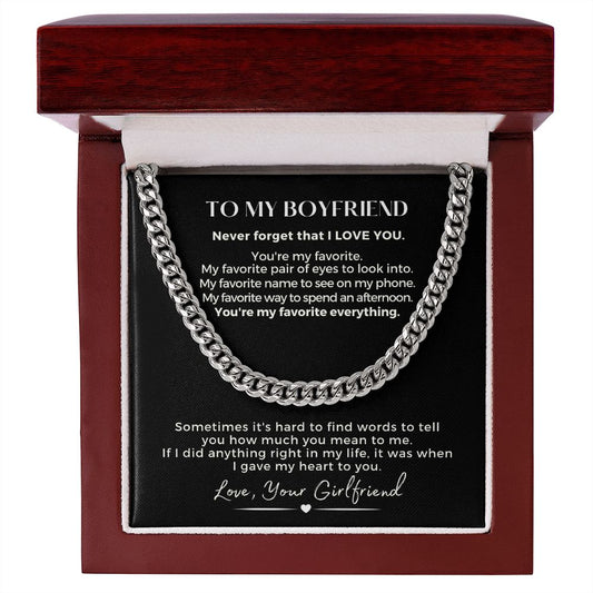 Gift For Boyfriend | My Heart Cuban Link Necklace 0775T5C