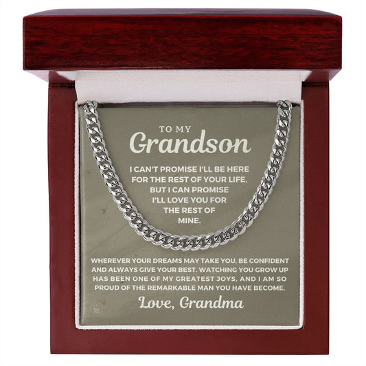 Grandson Gift from Grandma | So Proud Cuban Link Chain 0615T15
