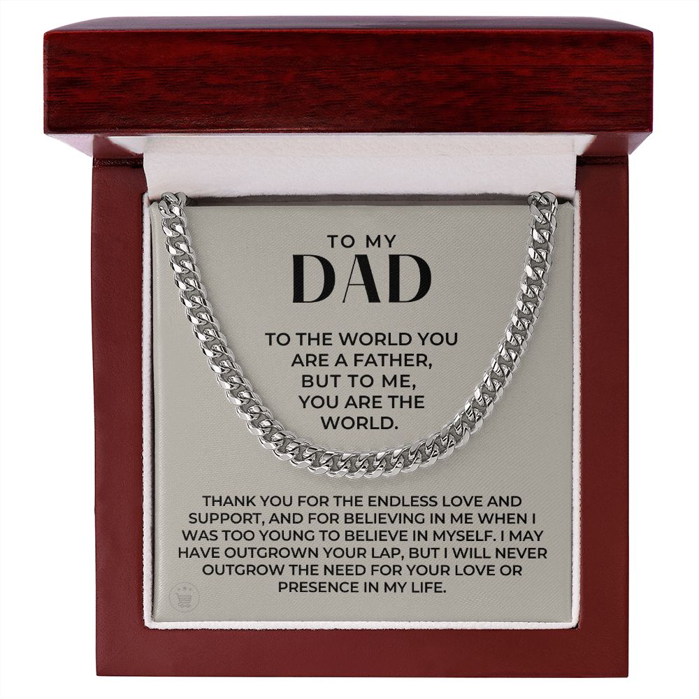 Gift For Dad | My World Cuban Link Chain 0664T3