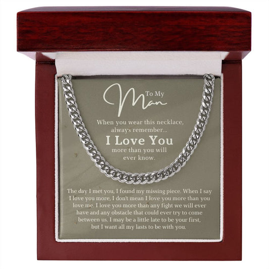 Soulmate Gift | To My Man Cuban Link Chain 0729T8C