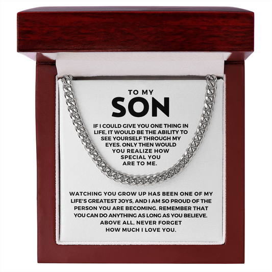 Gift for Adult Son From Mom | Special Cuban Link Chain 0593T2