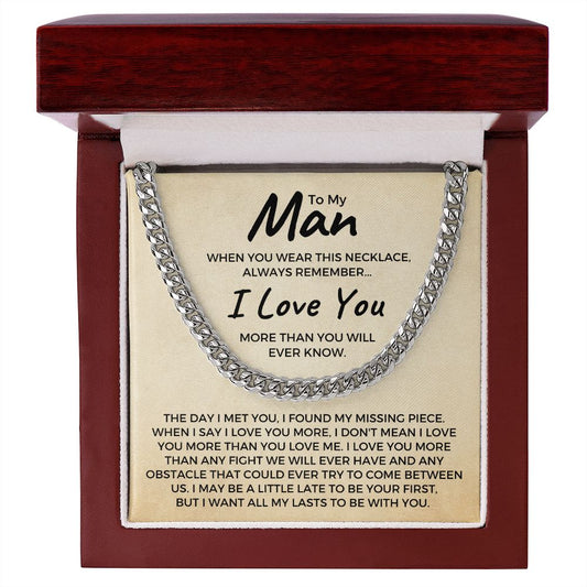 Soulmate Gift | To My Man Cuban Link Chain 0729T10C