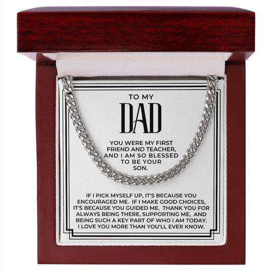 Gift For Dad From Son | Because Of You Cuban Link Chain 0330T9