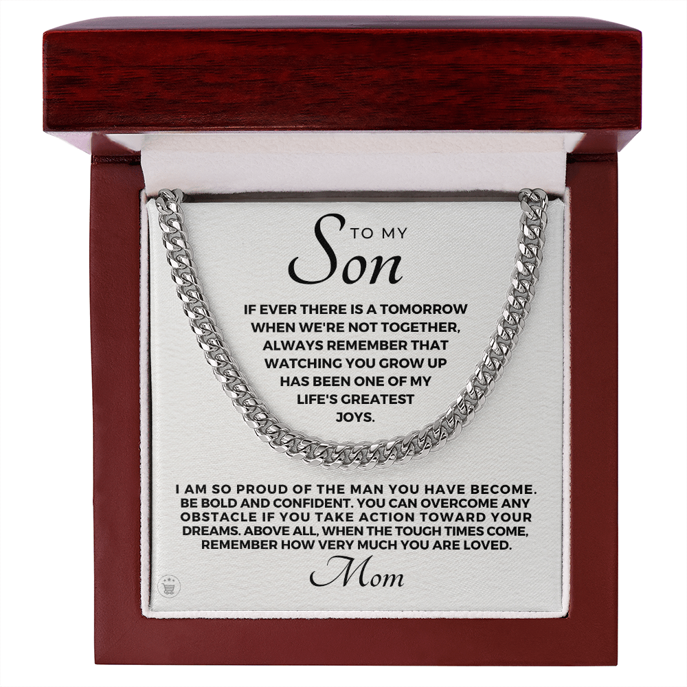 Gift for Adult Son From Mom | So Proud Cuban Link Chain 0594T1