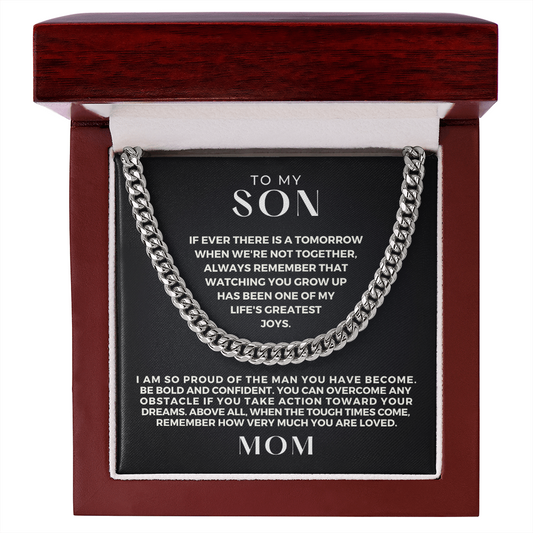 Gift for Adult Son From Mom | So Proud Cuban Link Chain 0594T4