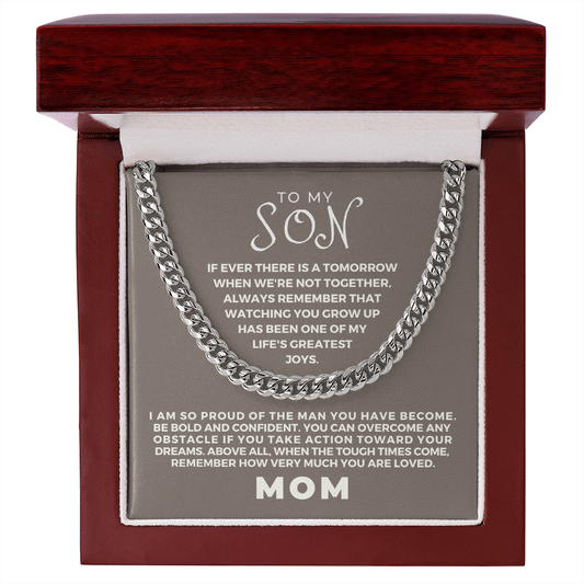 Gift for Adult Son From Mom | So Proud Cuban Link Chain 0594T7