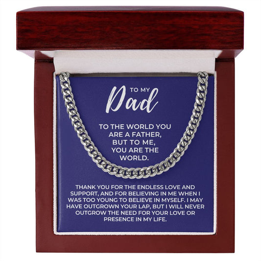 Gift For Dad | My World Cuban Link Chain 0664T5