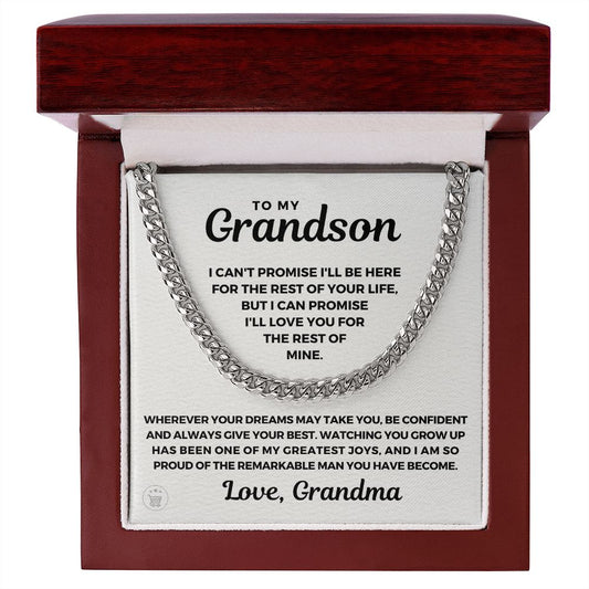Grandson Gift from Grandma | So Proud Cuban Link Chain 0615T1