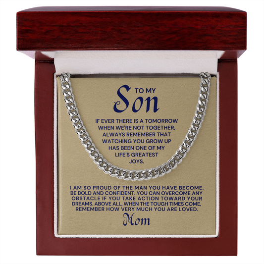 Gift for Adult Son From Mom | So Proud Cuban Link Chain 0594T9