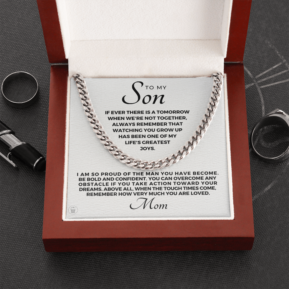 Gift for Adult Son From Mom | So Proud Cuban Link Chain 0594T1