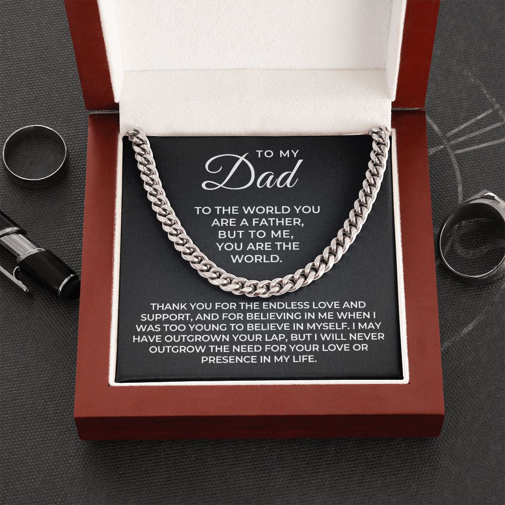 Gift For Dad | My World Cuban Link Chain 0664T4