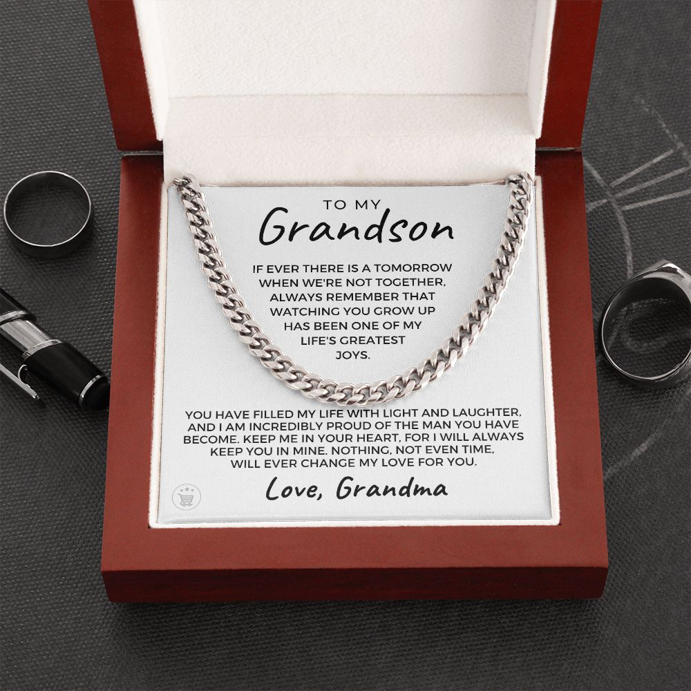 Grandson Gift from Grandma | In Your Heart Cuban Link Chain 0617T18