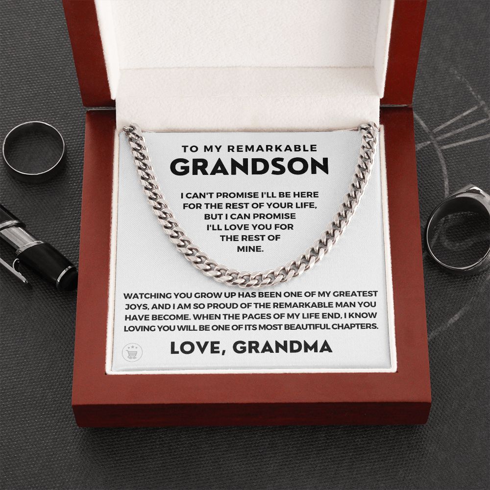 Grandson Gift from Grandma | Greatest Joys Cuban Link Chain 0616T2