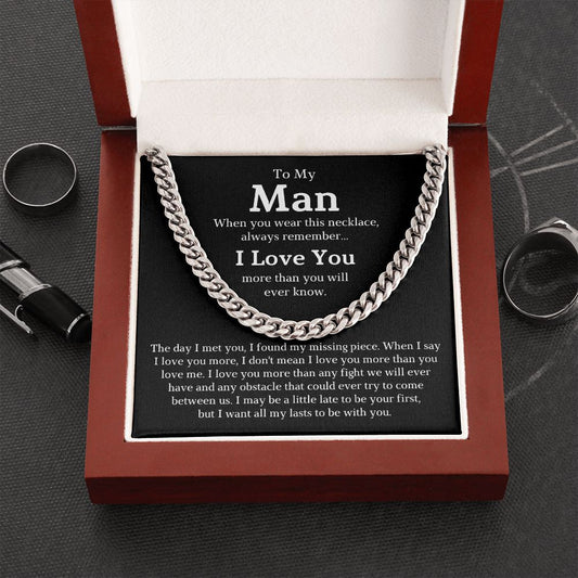 Soulmate Gift | To My Man Cuban Link Chain 0729T1C