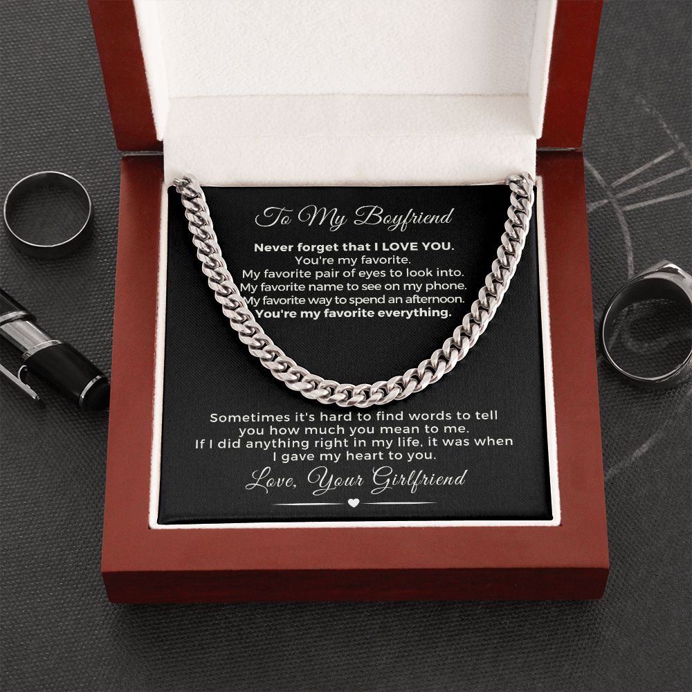 Gift For Boyfriend | My Heart Cuban Link Necklace 0775T3C