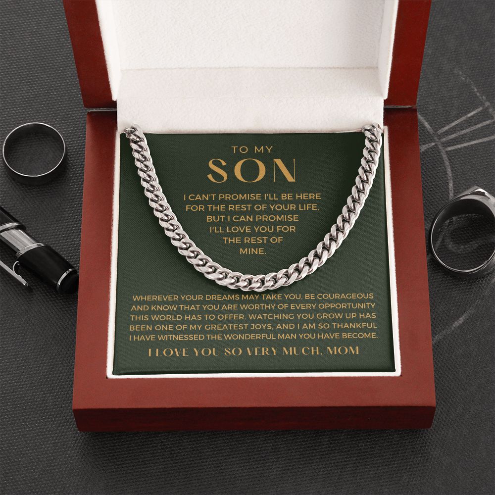 Gift for Adult Son From Mom | Greatest Joys Cuban Link Chain 0595T21