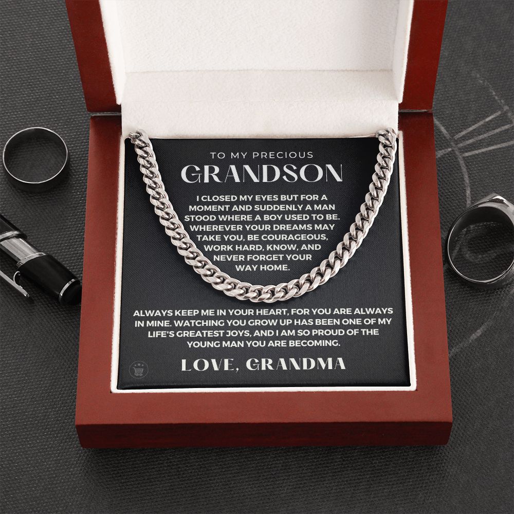 Grandson Gift from Grandma | Your Way Home Cuban Link Chain 0613T4