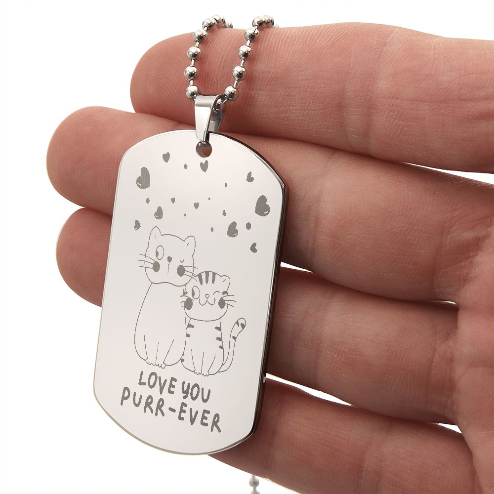 Cat Lover Dog Tag Necklace 0800DT