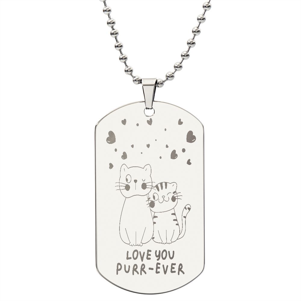 Cat Lover Dog Tag Necklace 0800DT