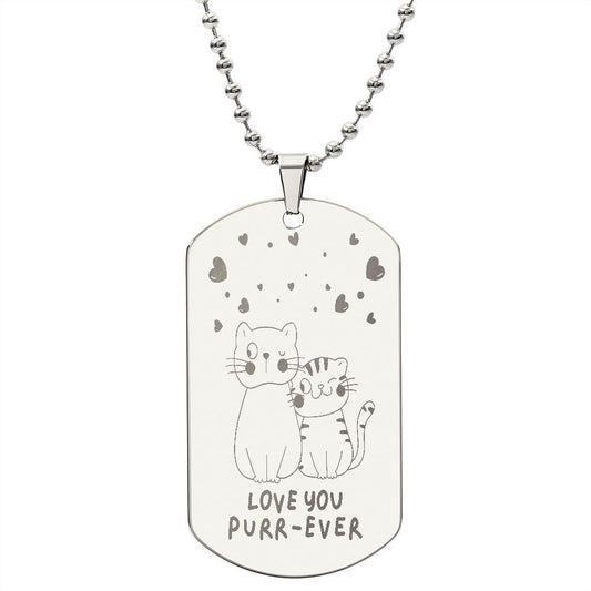Cat Lover Dog Tag Necklace 0800DT